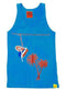 Team Phun Palm trees and powerlines vest top  / neon blue