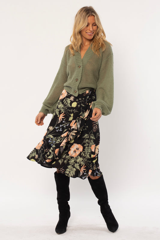 HOLLY WOVEN MIDI SKIRT-BLF