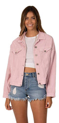 Sisstrevolution Strummin cords jacket - pink skies