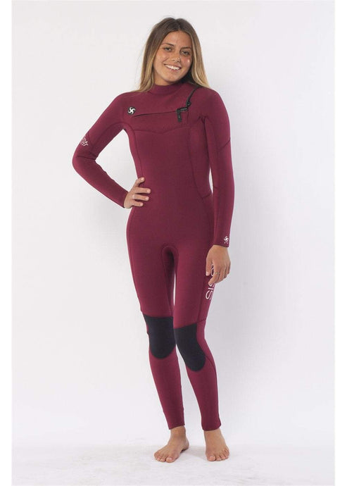 Sisstrevolution 7 seas 4/3 chest zip wetsuit - wine