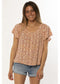Sisstrevolution Electric Love SS Woven Top - Rose Water