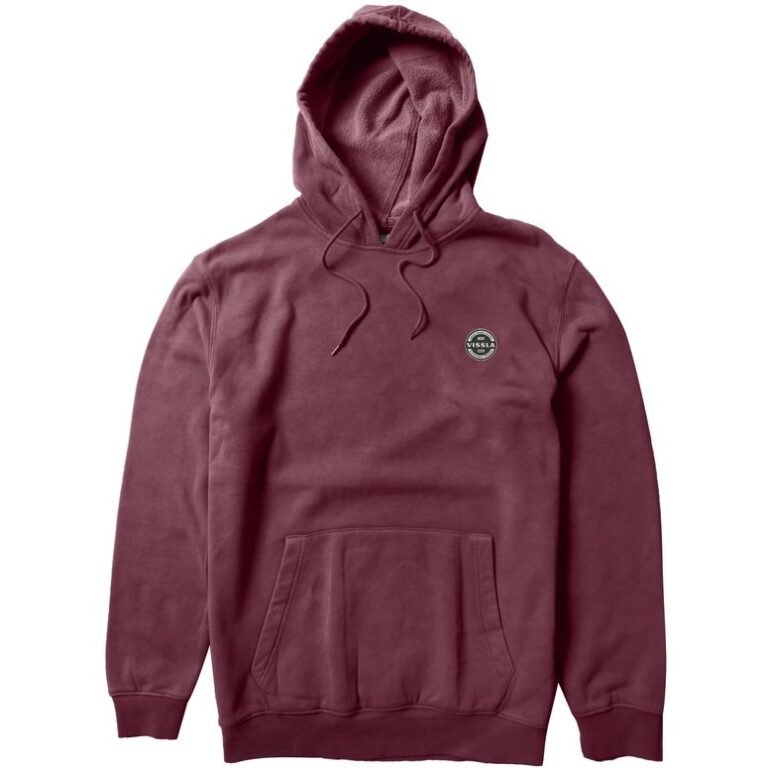 Vissla Solid Sets Eco PO Hoodie Red Fade sustainable surf hoodie
