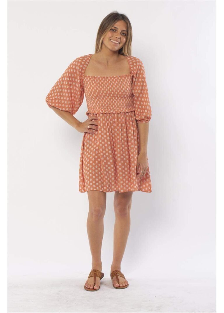 Sisstrevolution In The Grove Wvn Mini Dress printed mini smocked viscose