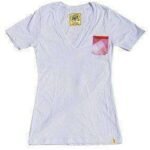 Pink Plaid Pocket Ladies Vee Neck Tee Shirt – Team Phun