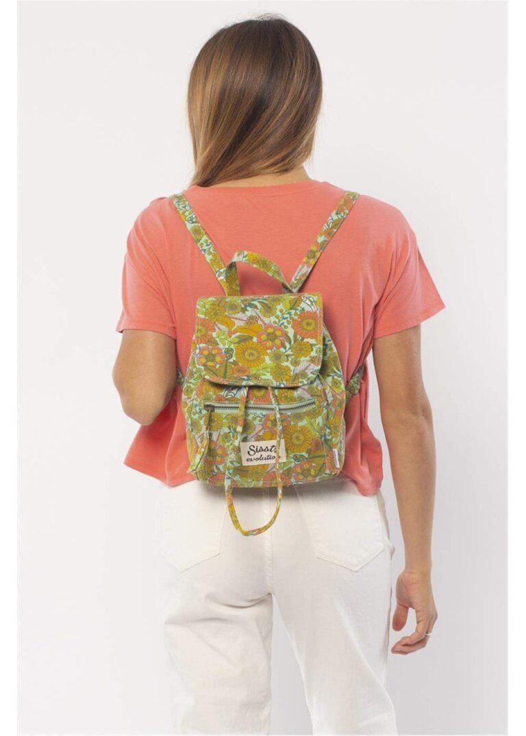 Sisstrevolution Sunshine Days Mini Backpack compact printed cotton canvas bag with metal zip