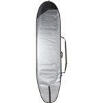 Silver Bulldog Longboard Surfboard Bag featuring a sturdy shoulder strap.