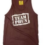 team phun stencil tank top - truffle