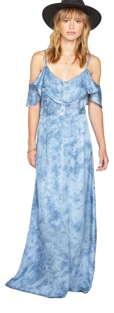 Amuse Society Lost Paradise Dress Satin Tie-Dye Maxi