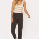 Sisstrevolution Washed Away Tank – Tan 100% cotton casual vest top