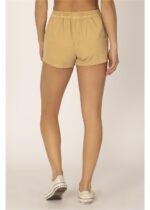 Sisstrevolution Hit The Cord Short in beige, back view for ladies.
