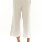 Front view of Sisstrevolution Cal Beach Woven Pant in light beige color.