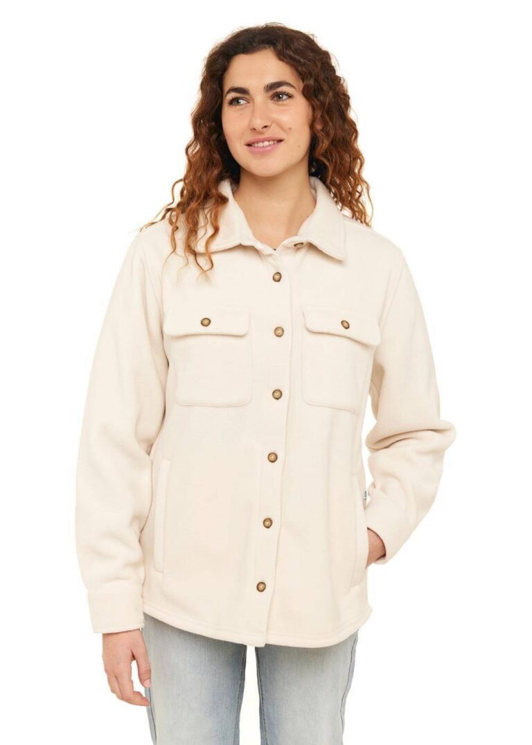 Sisstr Michelle Eco-Zy Shirt in sea salt, front view with chest pockets.