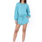 Sisstrevolution Hoffman Bay LS Fleece Aqua long sleeve waffle cotton henley