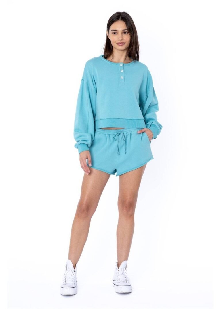 Sisstrevolution Hoffman Bay LS Fleece Aqua long sleeve waffle cotton henley