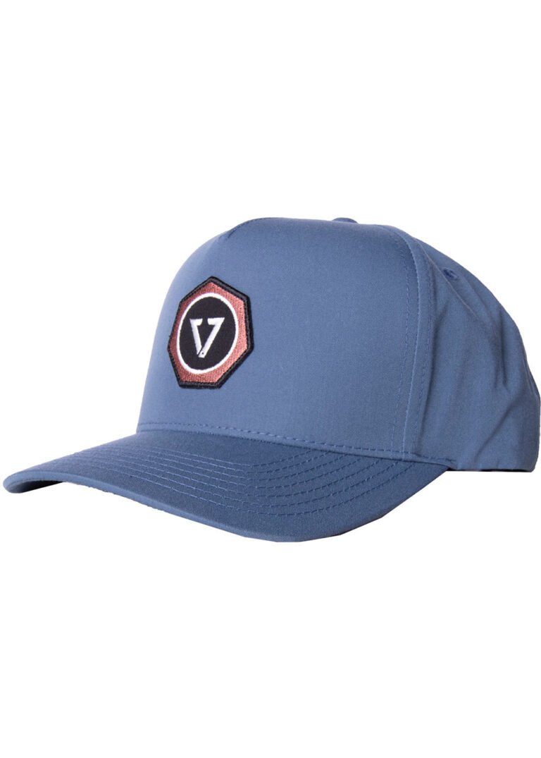 Vissla Seven Seas Eco Hat in HRB color made from 100% recycled polyester with embroidered patch