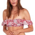 Amuse Society Tajo Bandeau Top Mahogany Off-Shoulder Bikini