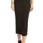 Amuse Society Stacey Skirt Ribbed Body-Con Midi Pencil Skirt