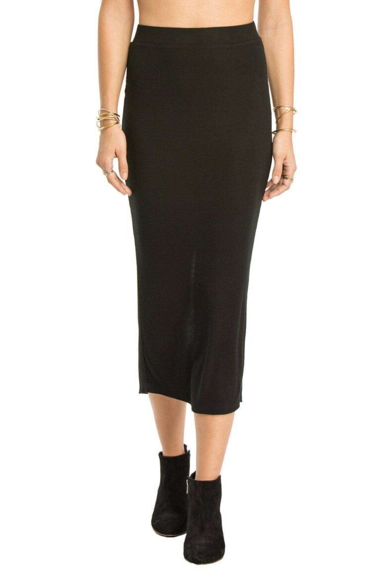 Amuse Society Stacey Skirt Ribbed Body-Con Midi Pencil Skirt
