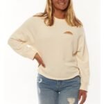 Sisstr Daybreak LS Fleece Crew - Vintage White