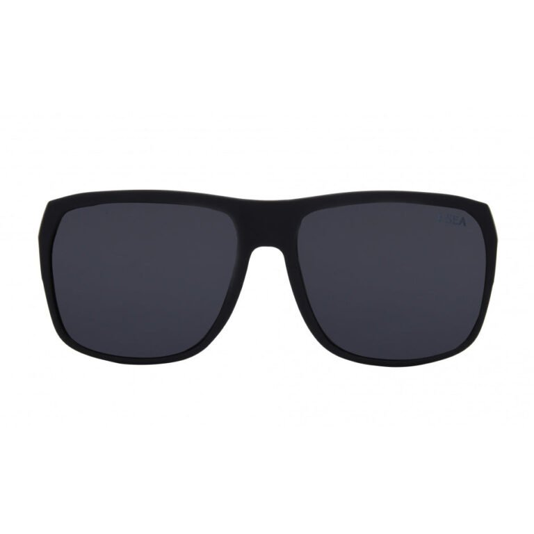 I-Sea Sunglasses Nick Waterman Polarised black TR90 frames with smoke lenses and UV protection