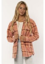Sisstrevolution Nights Ls Wvn Fleece Top Printed Plaid Polar Fleece