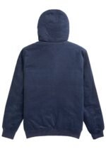 Back view of Vissla Phoenix Jacket in Dark Naval with hood.
