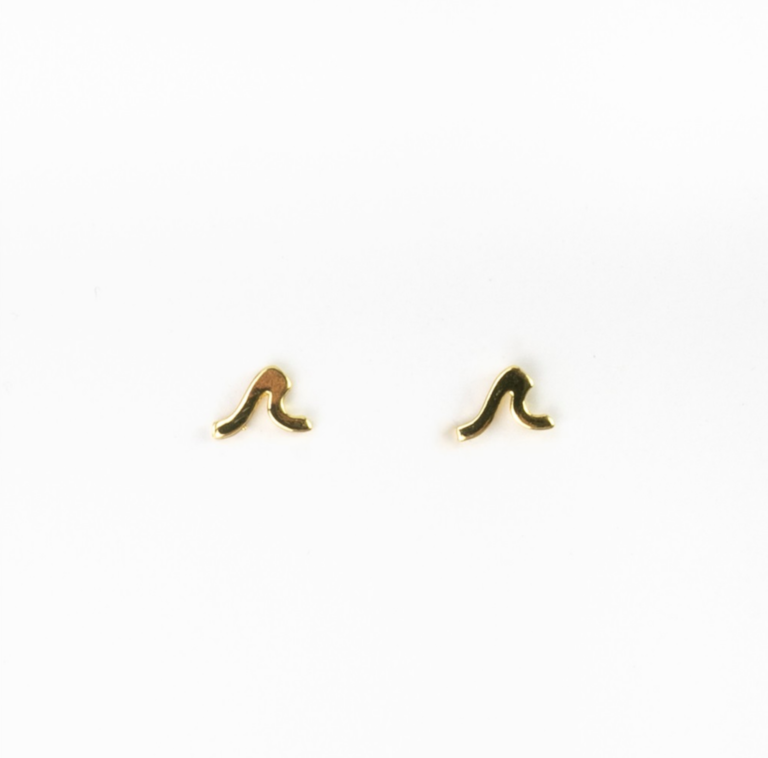 Gold Wave Stud Earrings by Pineapple Island