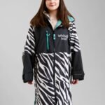 White Water Juniors Hard Shell Robe – Zebra Print Waterproof Changing Robe