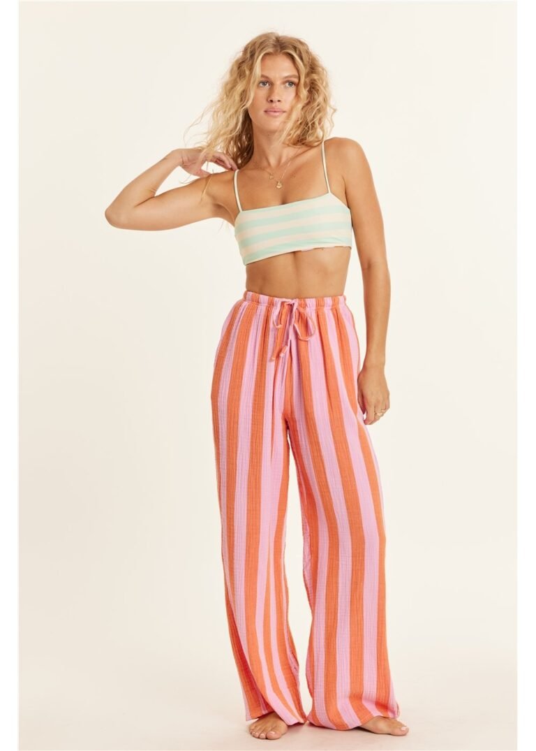 Sisstrevolution Changing Tides Woven Pant Peony cotton gauze high-waisted pants