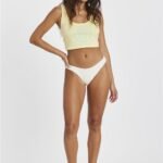 Sisstr Sunkissed Knit Tank Dandelion cropped cotton knit tank