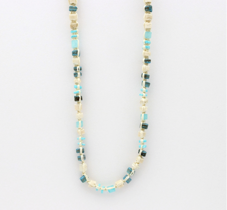 Pineapple Island KALN-021 Necklace handmade in Bali with blue natural shell beads