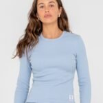 RUSTY Essentials Ribbed long sleeve tee