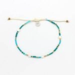 Pineapple Island Giada Cinta Pearl Beaded Surf Anklet - Turquoise - Image 2
